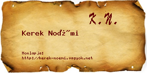 Kerek Noémi névjegykártya